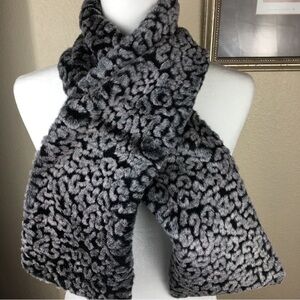 Ben Berger Luxury Collection Faux Fur Black/Gray Scarf